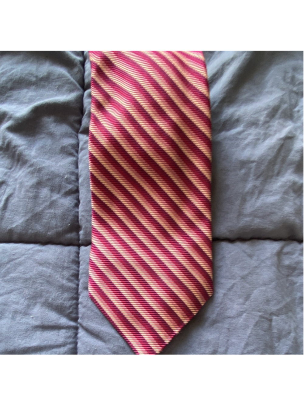 Brooks Brothers Men's Silk Tie Burgundy, Red Pink Stripes